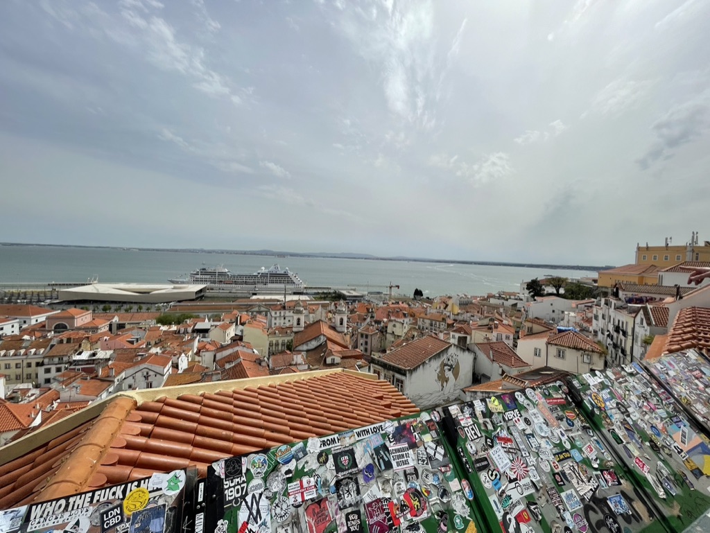 This view was one of the authors rewards when she screwed up her courage to spend four days in Lisbon on her own.
