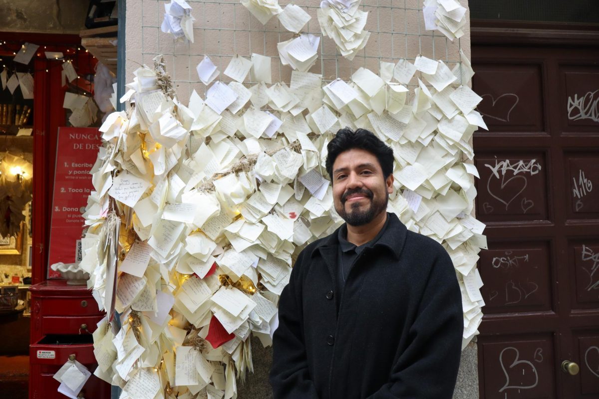 Luis Marín, a 32 year old from Spain, works at La Tienda de los Deseos. Luis said the concept for the shop was born three years ago, when the owner noticed everyone who passed by always looking down at their phones. She decided to put paper out for passersby to write down the text messages they would normally send and hang them on a nearby tree. It was a way to allow people to live more in the moment and think about how they communicate and connect with the people they care about. Later, this concept evolved: people started writing messages to their lovers and partners, and then eventually they sought out the store to write down their wishes. 