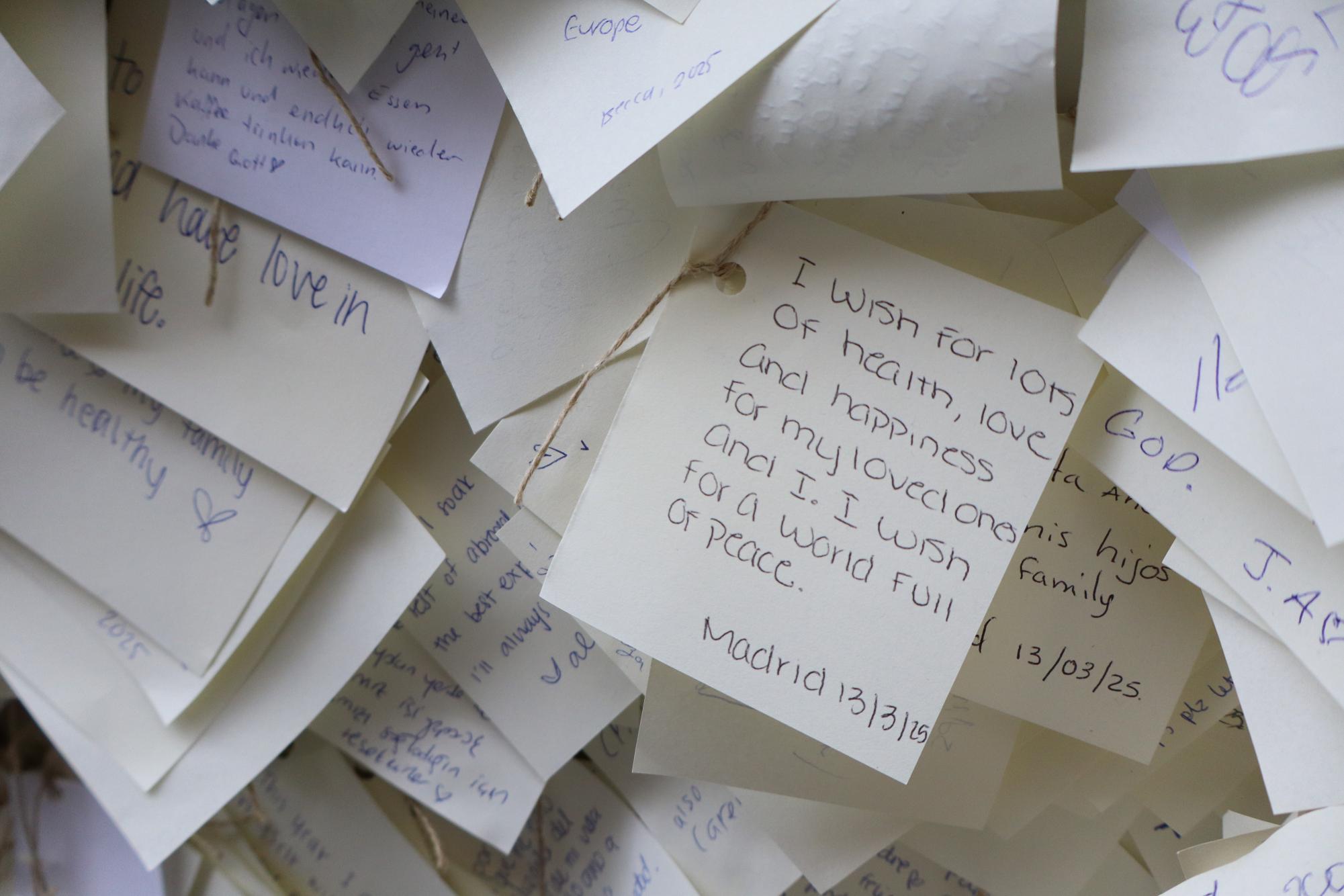 A wish on the wall at La Tienda de los Deseos reads, "I wish for lots of health, love and happiness for my loved ones. And I wish for a world full of peace."