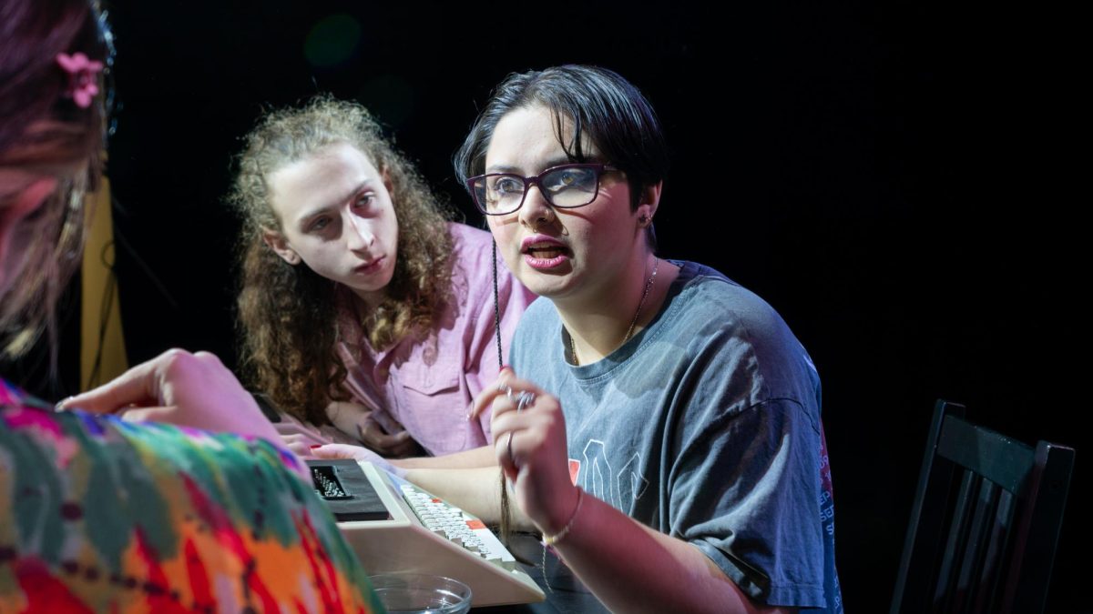A scene from "All in the Timing" by David Ives, the theater department's spring production. It consisted of a series of absurd, SNL-like skits rather than a single play.