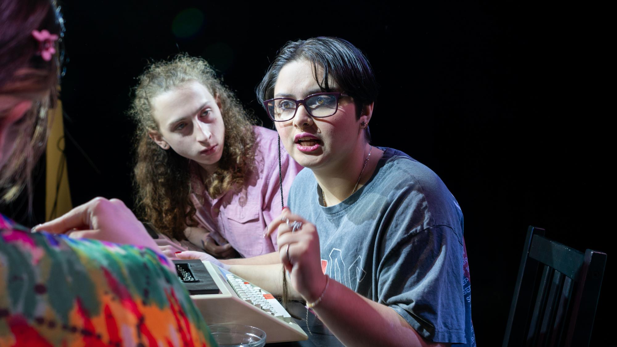 A scene from "All in the Timing" by David Ives, the theater department's spring production. It consisted of a series of absurd, SNL-like skits rather than a single play.