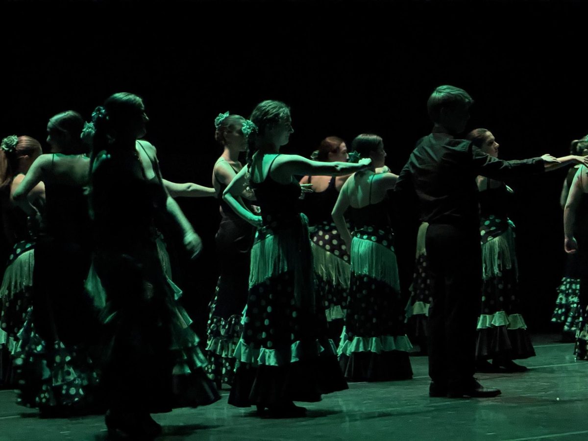 Dancers assume their positions in the flamenco portion of the show in the final performance on Nov.28