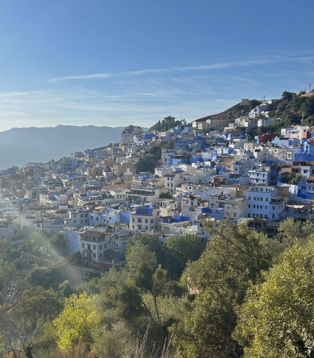 View of Chefchaouen, in the Rif mountains. The city is known as the “blue pearl,” because of its blue-washed buildings and rooftops.
