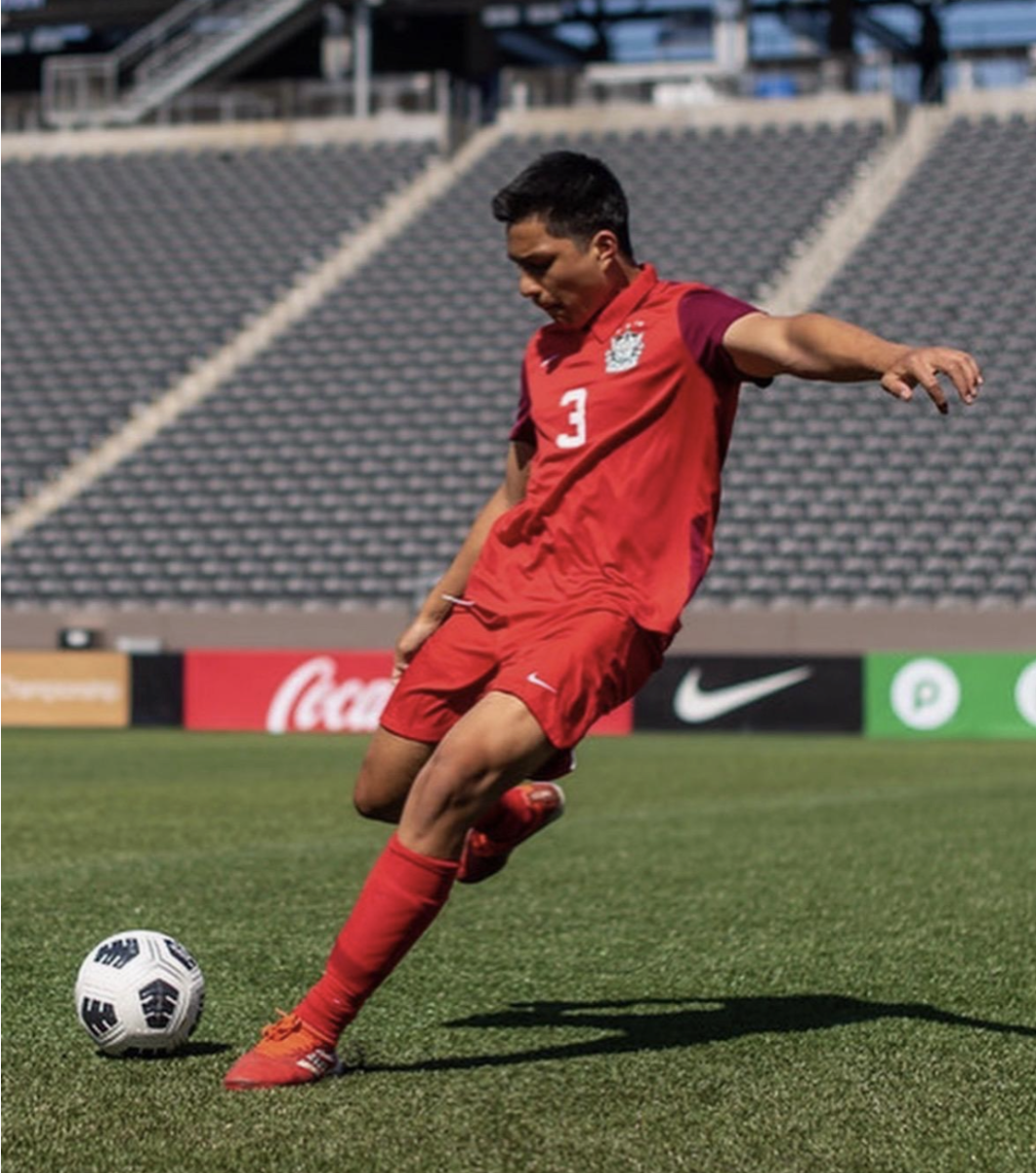 Sovan Shrestha plays in a professional stadium during high school. Photo courtesy of Sovan Shrestha